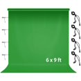 thumbnail image 1 of Julius Studio Mousseline de Fond Verte 6 Pi x 9 Pi, Écran de Fond avec 4 Clips pour Photo, 1 of 5
