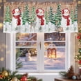 thumbnail image 5 of Valances for Windows Merry Christmas Leaf Rod Pocket Cafe Window Treatments Valance Curtains for Kitchen Bathroom Laundry Basement Windows 42"x18", 5 of 7