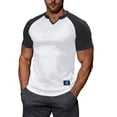 thumbnail image 6 of Fewfanhot Men's Slim Fit Raglan Sleeve Notch Neck T-Shirt, Ribbed Knit Color Block Casual Top, Breathable Fashion Tee for Men, S-3XL, 6 of 9