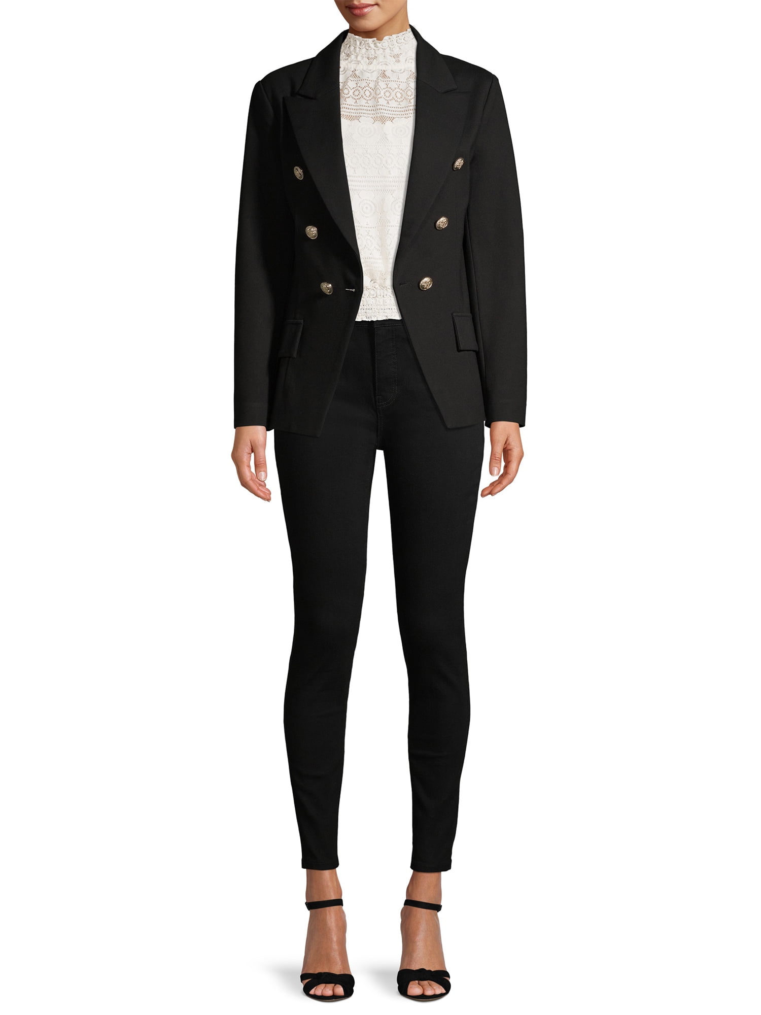 Attitude Unknown Women’s and Women’s Plus Ponte Blazer, Sizes XS-3X