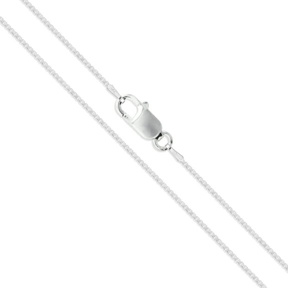 Sterling Silver Box Chain 1.1mm Solid 925 Italy Lightweight Lobster Claw Clasp Necklace 20" Jewelry Female