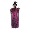 thumbnail image 3 of Halloween Animatronics Witch Clearance，Sound Activated Talking Witch with Light, Mouth Can Open Life Size Witch, Halloween Outdoor Decorations, 3 of 7