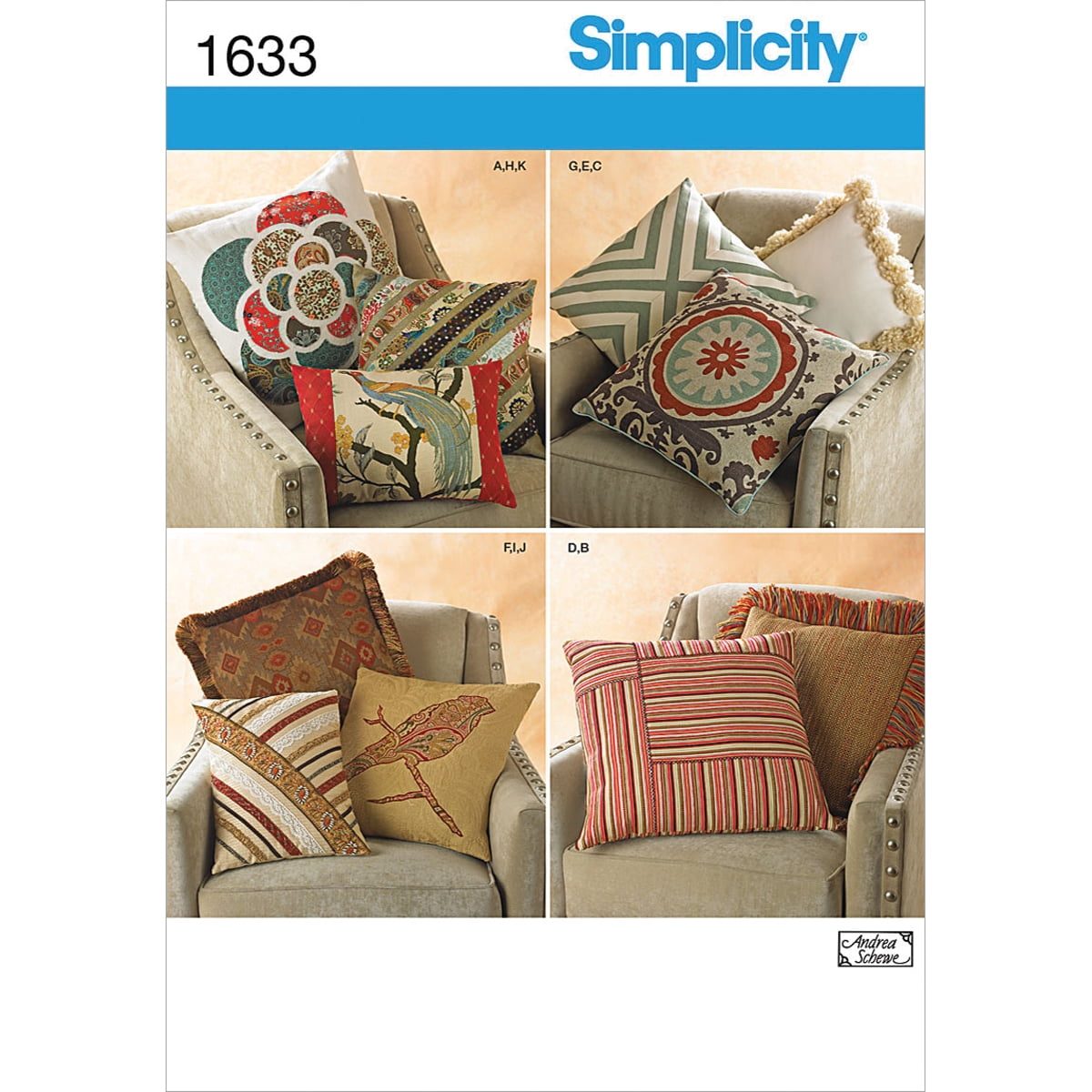 Simplicity Crafts Home Decor Decorative Pillows Pattern, 1 Each