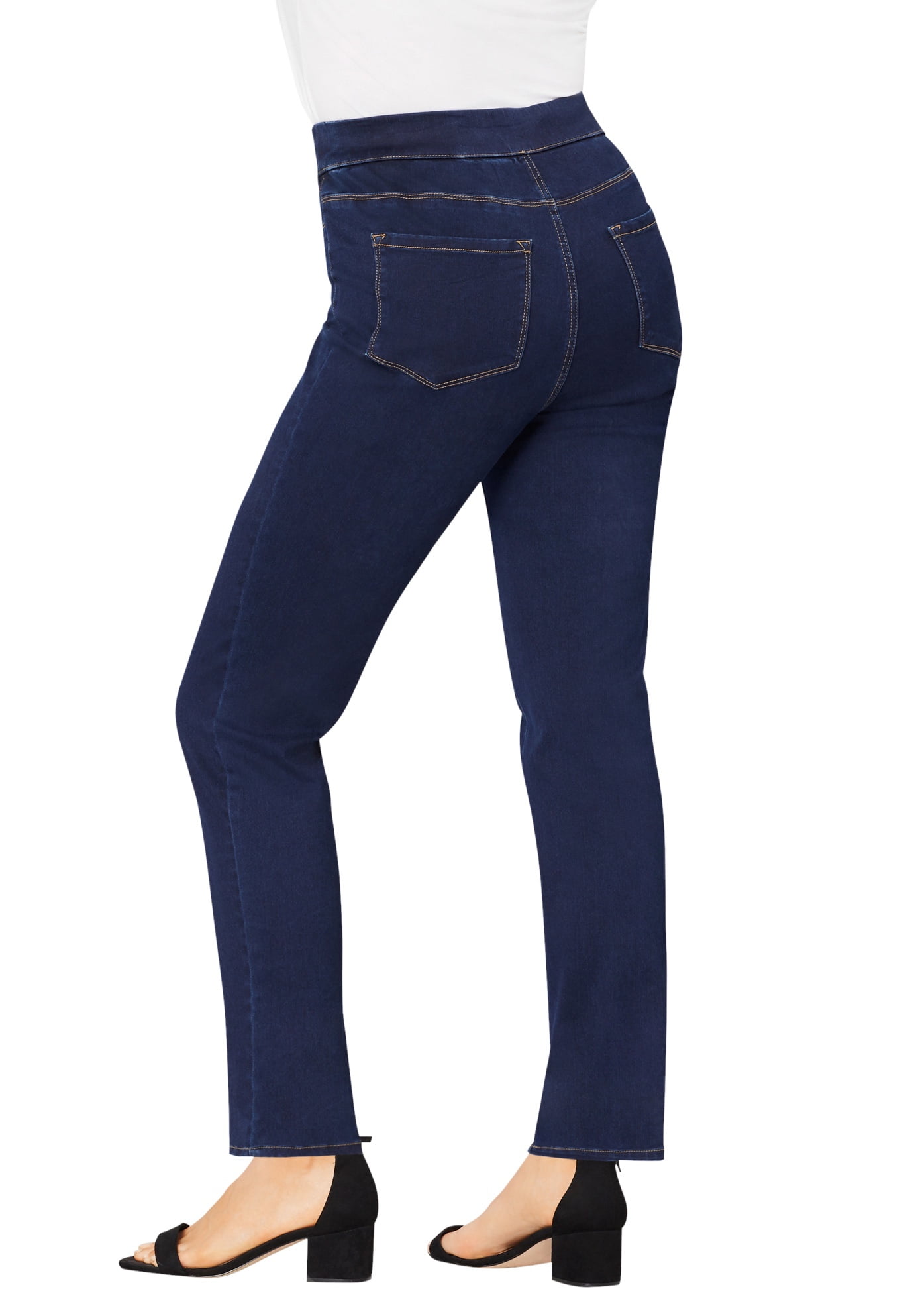 Straight-Leg No-Gap Jean Pull On Denim 