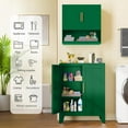 thumbnail image 5 of SAZYY Metal Pantry Storage Cabinet with 2 Doors and 2 Adjustable Shelves, Green Freestanding Hutch for Kitchen/Laundry/Living Room/Bedroom, 11.81"D x 23.62"W x 35.83"H Green, 5 of 9