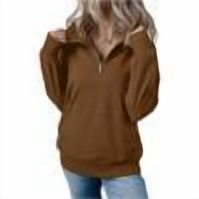 Women's Solid-color Fashionable Quarter Zip Pullover Casual Long Sleeve Shirts Half Zip Lapel Lightweight Loose Sweatshirts