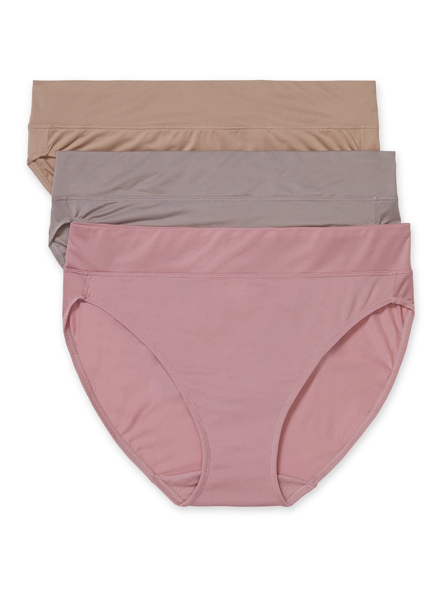 Blissful Benefits by Warner's Women's No Muffin Top Tailored Hi-Cut Panties, 3-Pack