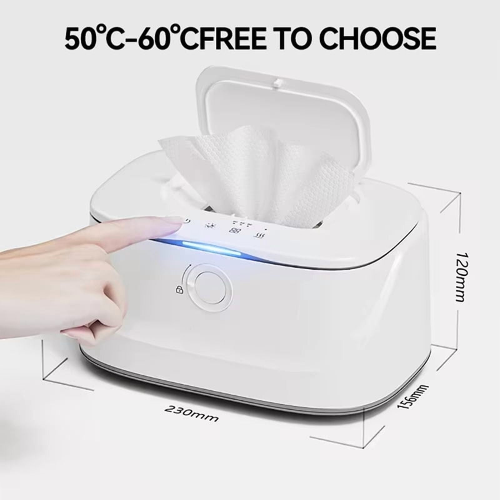 Portable Baby Wipes Warmer with USB Interface,3 Adjustable Gears, Night Light,Car-Friendly Thermostatic Wet Wipe Heater