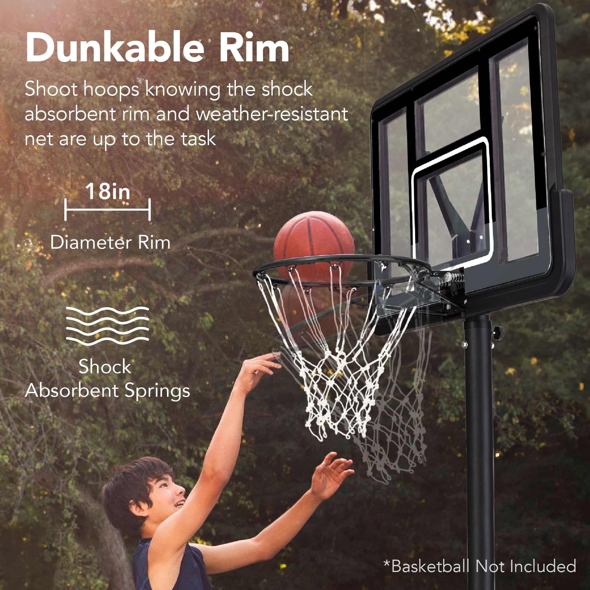 Best Choice Products Adjustable Regulation-Size Basketball Hoop, Portable Sport System w/ Fillable Base - Black/Gray