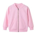 thumbnail image 2 of UQJfacai Girls Bomber Jacket Kids Fall Zip Up Athletic Jackets Long Sleeve Sweatshirts Casual Outerwear Coats with Pockets 5-15 Years, 2 of 7