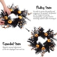 thumbnail image 3 of Yesfashion 26 Inch Halloween Wreaths for Front Door, Halloween Decorations Halloween Ghost Wreath with Feathers Artificial Black Rose and Ribbon for Indoor Outdoor Home Party Decor, 3 of 7