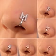 thumbnail image 1 of Koszal Nose Ring Letter A U Shape Women Simple Electroplating Nose Cuff for Party, 1 of 7