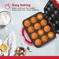 thumbnail image 3 of Holstein Housewares Cupcake Maker, Non-Stick Coating, Red - Makes 12 Full Size Cupcakes, Muffins, Cinnamon Buns, and much more for Birthdays, Holidays, Bake Sales or Special Occasions, 3 of 8