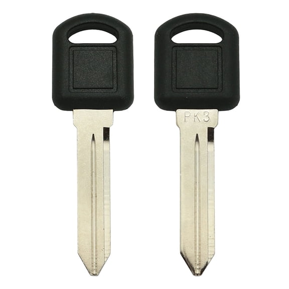 AKS KEYS New Uncut Blank Chipped Transponder key Fits for GM PK3 B97 Small Head (2 Pack)