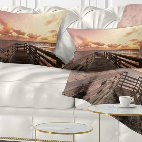 Designart 12" x 20" Multi-color Polyester Throw Pillow