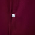 thumbnail image 4 of WREESH Men's Trendy Stand Collar Dress Shirts Casual Button Down Long Sleeve Solid Color Shirts Wine, 4 of 9