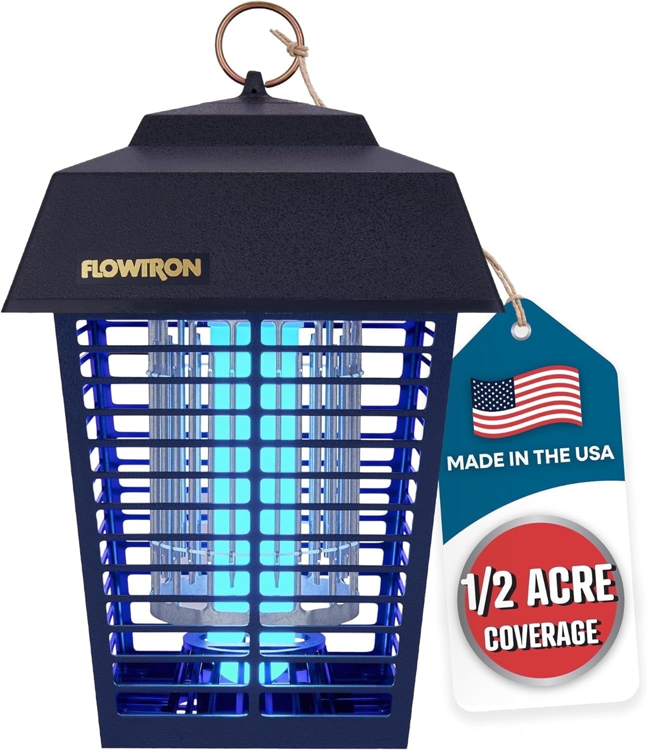 Flowtron Electric Bug Zapper, 15W UV, 5600V Shock Grid, Black photo 1