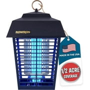 Flowtron Electric Bug Zapper Outdoor Insect Killer Lantern, 1/2 Acre Coverage, 15W UV Light, Black