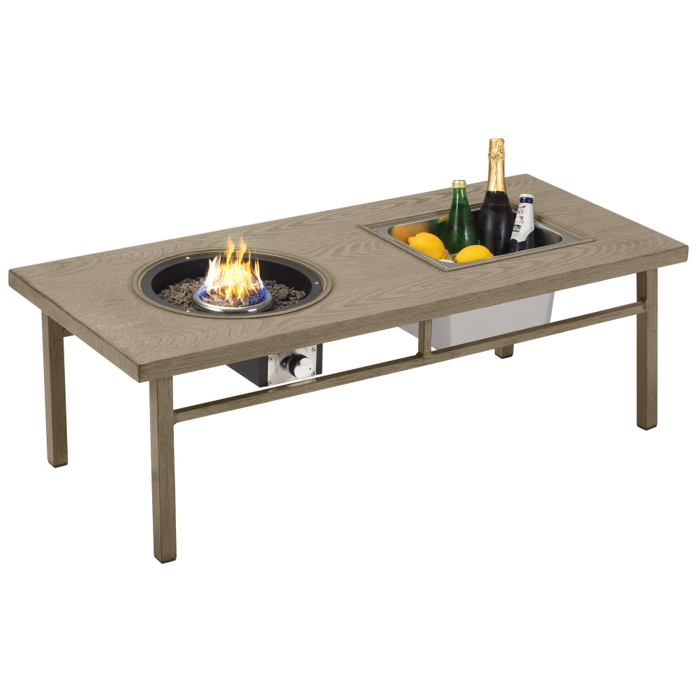 Aimee Lii Aluminum Rectangle Fire Pit Table, Gas Propane Outdoor Firepit Table for Outside Patio Garden Aimee Lii Aluminum Rectangle Fire Pit Table, Gas Propane Outdoor Firepit Table for Outside Patio Garden