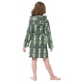 thumbnail image 7 of FORMRS Niños Bathrobe Unisex Hooded Robe Soft Plush Pajamas Sleepwear, Size 7-9T, Dark Green Leaves, 7 of 7