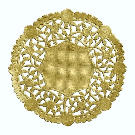 The Baker Celebrations 4" Round Gold Paper Lace Doilies, 100 Count