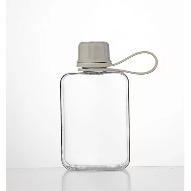 Ididg Botella De Agua Plana Frasco De Viaje Portátil 8.2 Oz Sin Bpa Tritan Cuadrado Pequeñas Botellas De Agua A Prueba De Fugas Botella De Agua Delgada Para Bolso De Viaje Bolsillo Deportes Fitness (G