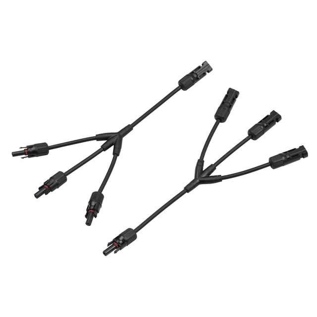 Y Branch Solar Connectors Parallel Cable Adapter 3-Way Solar Cable Connector Self-locking IP67 Waterproof PV