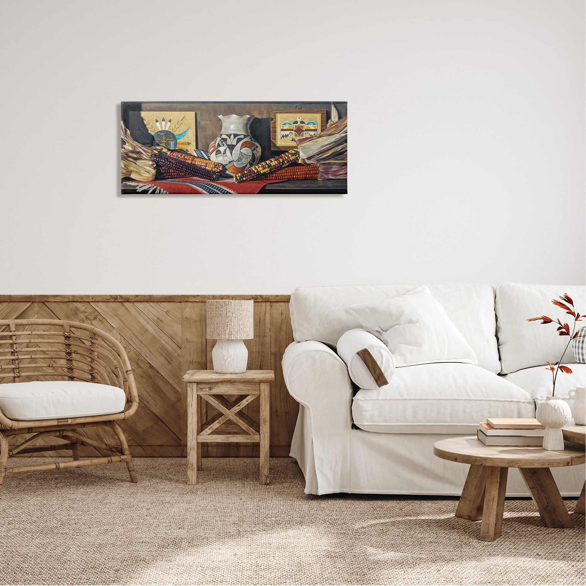Stupell Industries Land of Enchantment Painting Abstract Painting Gallery Wrapped Canvas Print Wall Art, 40 x 17