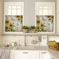 thumbnail image 4 of 3 Piece Kitchen Curtains Tiers and Valances Set, Farm Retro Newspaper Sunflower Dragonfly Bee Rod Pocket Short Window Treatment Tiers Curtains Panel and Valance for Cafe Bathroom, 4 of 5