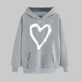 thumbnail image 2 of Plebaso Sweat à Capuche pour Femmes Mignon Cœur Manches Longues Décontracté avec Poches, 2 of 5