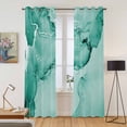 thumbnail image 2 of Turquoise Marble Kitchen Curtains 96 Inch Length, Nature Marble Stone Ripple Modern Art Grommet Top Bedroom Living Room Curtains, Light Filtering Cafe Curtain Drapes 2 Panels Set 104''x96'', 2 of 9
