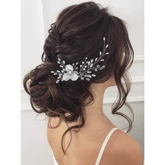 STONCEL Bridal Hair Accessories, Rhinestone Flower Comb Clip  display picture 1