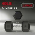 thumbnail image 2 of JoanKaren 40lbs Hex Dumbbell Set of 2 with Rubber Encased Coating&Textured Carbon Steel Handle,Anti-Roll Weights for Home Gym Strength Training, 2 of 8
