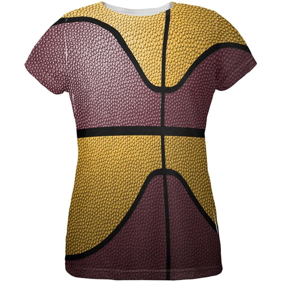Championship Basketball Maroon and Gold All Over Womens T Shirt