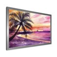 thumbnail image 2 of Designart 'Purple and Pink Palm Beach Sunset' Nautical & Coastal Framed Art Print, 2 of 4