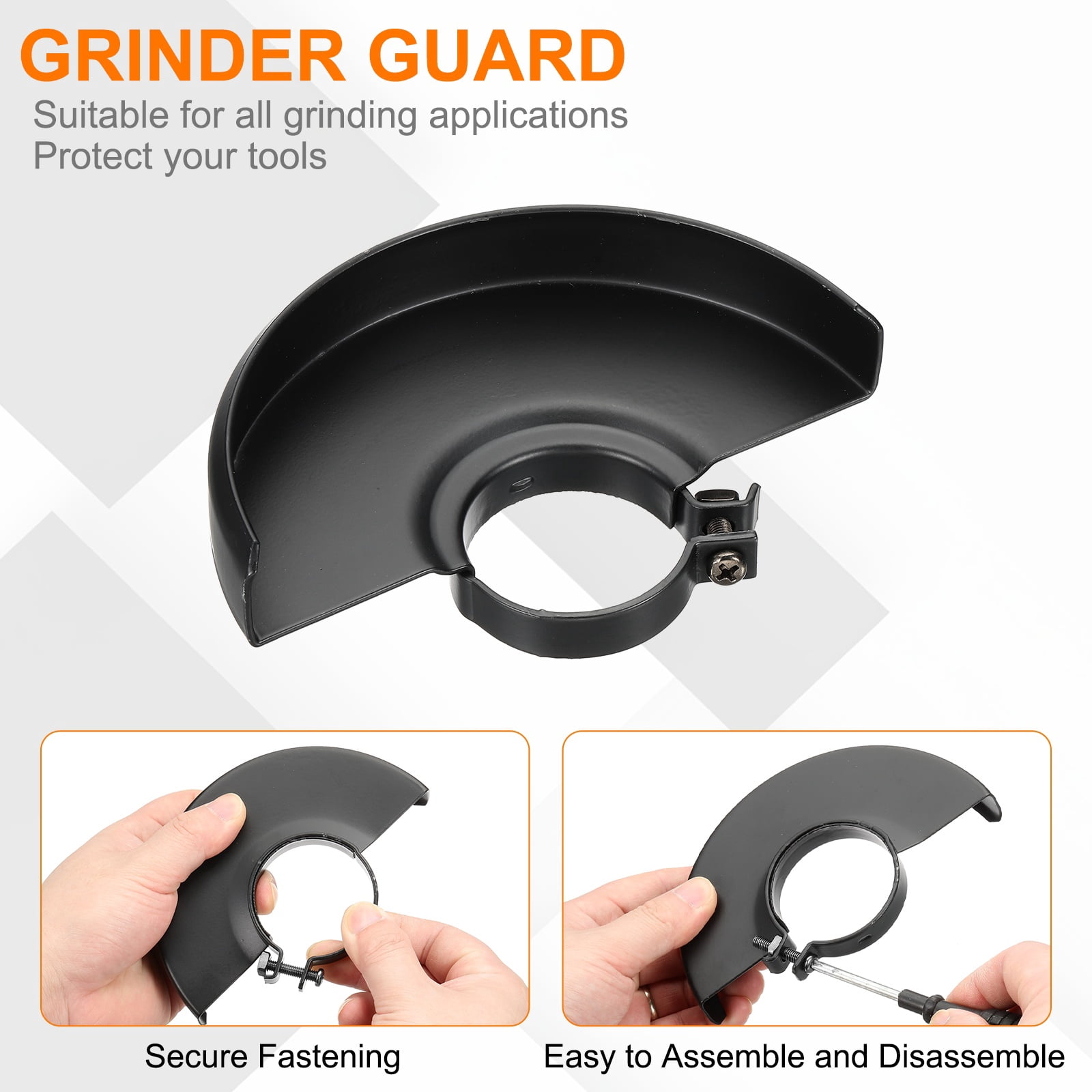 Uxcell Angle Grinder Guard 5" (135mm) 1.69" Dia, 2Pcs Metal Adjustable Angle Grinder Safety Guard Wheel Disc Blades Protective Cover Shield Replacement, Black