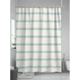 thumbnail image 5 of Fsddascl Aqua Striped Shower Curtain Set - 36" x 78" Washable Bathtub Curtain with 12 Hooks, Rustic Teal Stripe Modern Art Beige Waterproof Fabric Stall Shower Curtains for Bathroom/Bathtub Décor, 5 of 6