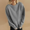 thumbnail image 5 of Scyoekwg Fall Sweatshirts for Women Trendy Dressy Casual Loose Crewneck Sweatshirts olid Color Fall Winter Clothes Long Sleeve Pullover Tops Pullover Clothes(Gray,M), 5 of 8
