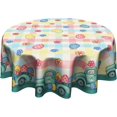 thumbnail image 1 of Easter Truck Tablecloth Round 60 Inch Eggs Flower Decorative Table Cloth Holiday Waterproof Wipeable Table Cover for Party Picnic Dinner, 1 of 8