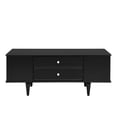 thumbnail image 2 of Hassch Modern Coffee Table with 4 Drawers & Hidden Side Compartments, Multifunctional Center Table with Solid Wood Legs, for Living Room, Bedroom, Office, 47.2"L x 23.6"W x 19.3"H, Black, 2 of 9