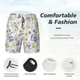 thumbnail image 4 of Kdxio Daisies Flowers Print Men's Swim Trunks with Compression Liner 7 Inch Inseam Quick Dry Swim Shorts, 4 of 7