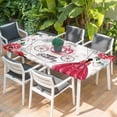 thumbnail image 2 of Happy Birthday Table Cloths for 4 Foot Rectangle Tables, Red Dress Crown Carriage Flowers Butterfly Patio Waterproof Elastic Fitted Tablecloths, Washable Rectangular Table Cover for Camping, 2 of 8