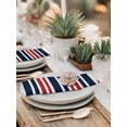 thumbnail image 5 of Navy Blue Red Striped Cloth Napkins Set of 6 Reusable Dinner Napkins, Gradient Horizontal Lines Cocktail Napkin Washable Table Napkins for Wedding/Holiday Party/Baby Shower 20"x20", 5 of 7