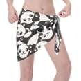 thumbnail image 3 of Kll Seamless Pattern Cute Panda Print Women'S Sarong Coverups Short Bathing Suit Wrap Skirt Beach Wrap Swimsuit Cover Ups, 3 of 7