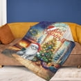 thumbnail image 4 of Merry Christmas Maine Coon Santa Hat Xmas Tree Winter Holiday Cozy Fleece Blanket Cat Lover Kitten Owner Gifts Warm Soft Throw Blanket - 01013, 4 of 5