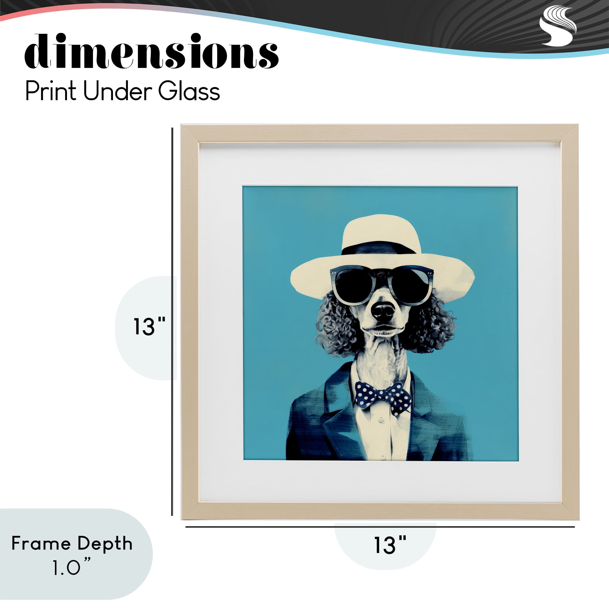 Stupell Industries Canine Cool Retro Outfit Birch Framed Print Under Glass, design by Ray Powers