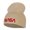 Beige, variant on NASA Letter Logo Embroidered Stretch ECO Cotton Short Beanie - Beige XL-3XL