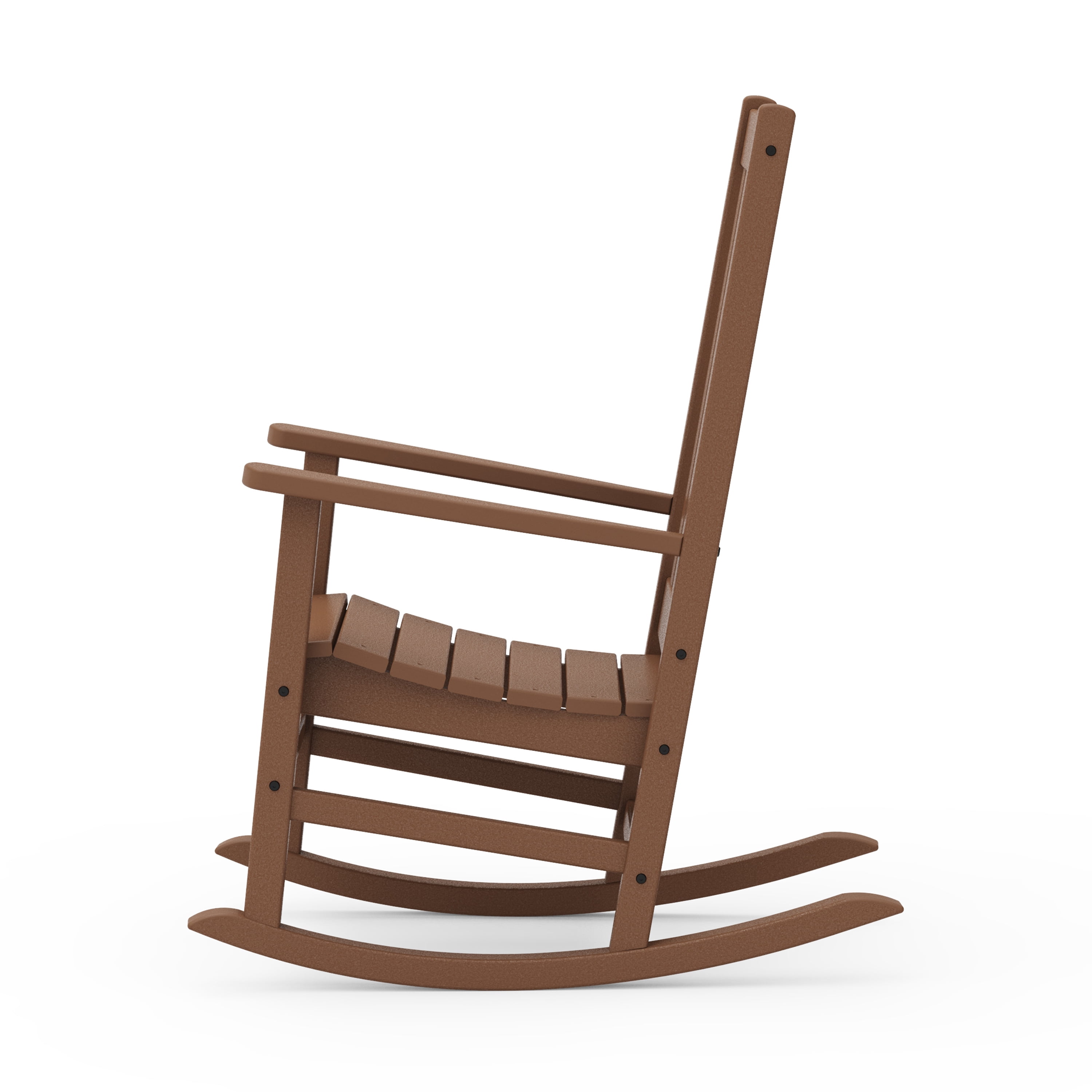 Better Homes & Gardens by POLYWOOD Southlake Outdoor Rocking Chair, All-Weather HDPE, Patio Seat, Teak