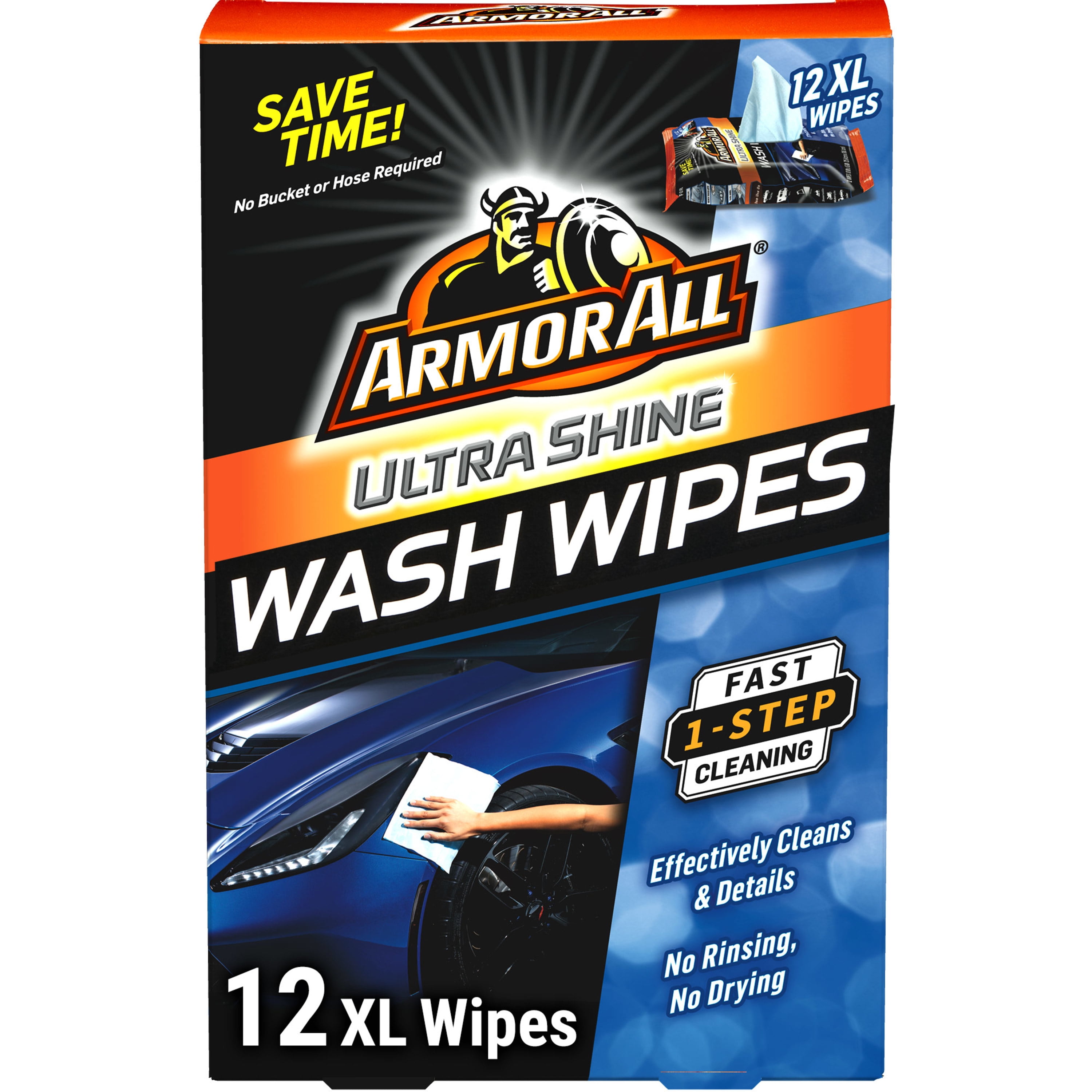 Armor All Ultra Shine Wax Wipes Fast 1-Step Car Waxing 12XL 1 Pack FREE SHIPPING 