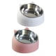 thumbnail image 1 of 2 cuencos elevados para cachorros, gatos y perros. Plato de alimentación inclinado y elevado para gatos de interior. Rosa Blanco, 1 of 9
